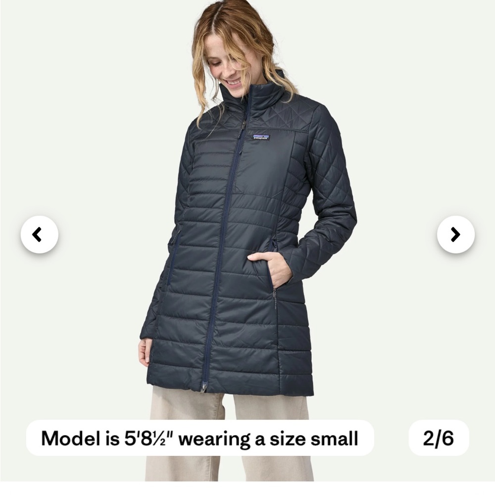 Patagonia Women's Navy Quilted Puffer Coat EUC